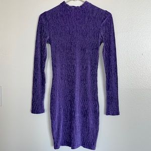 Purple long sleeve bodycon dress